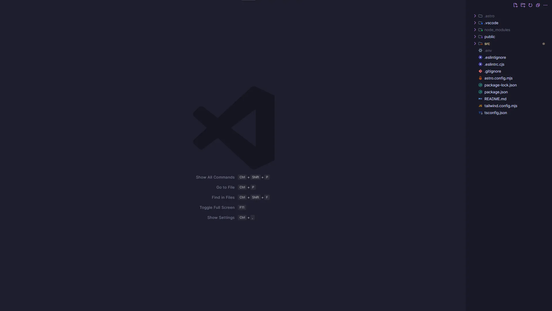 Vscode com layout minimalista